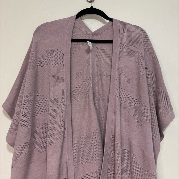 Lululemon Find Your Light Wrap Heathered Mauve Open Front Mesh Kimono Cardigan - Picture 10 of 15